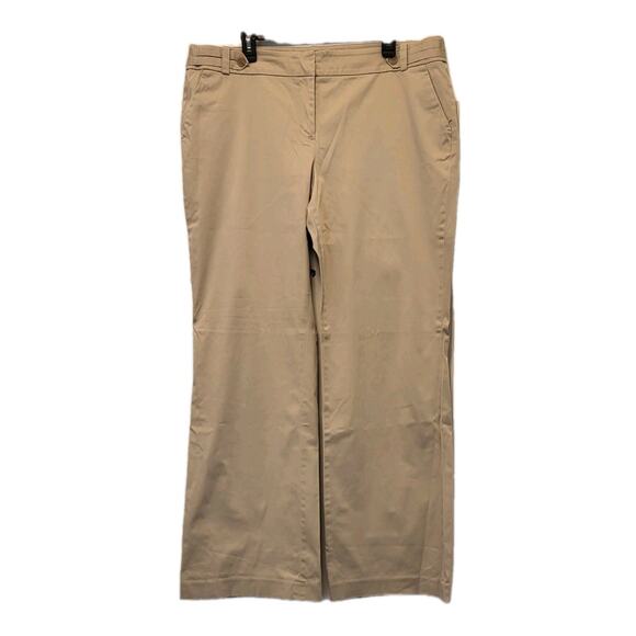 Ann Taylor LOFT Women’s Khaki Wide Leg Trousers Size 18T Tall Lightweight Chinos - Picture 1 of 13